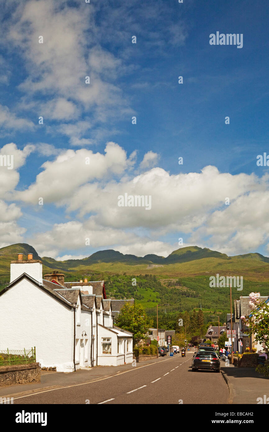 The village of Killin with the Tarmachan Ridge in the background Stock Photo