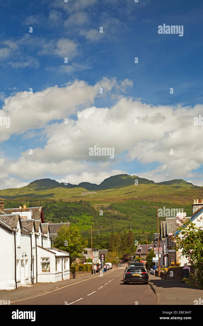 The village of Killin with the Tarmachan Ridge in the background Stock Photo
