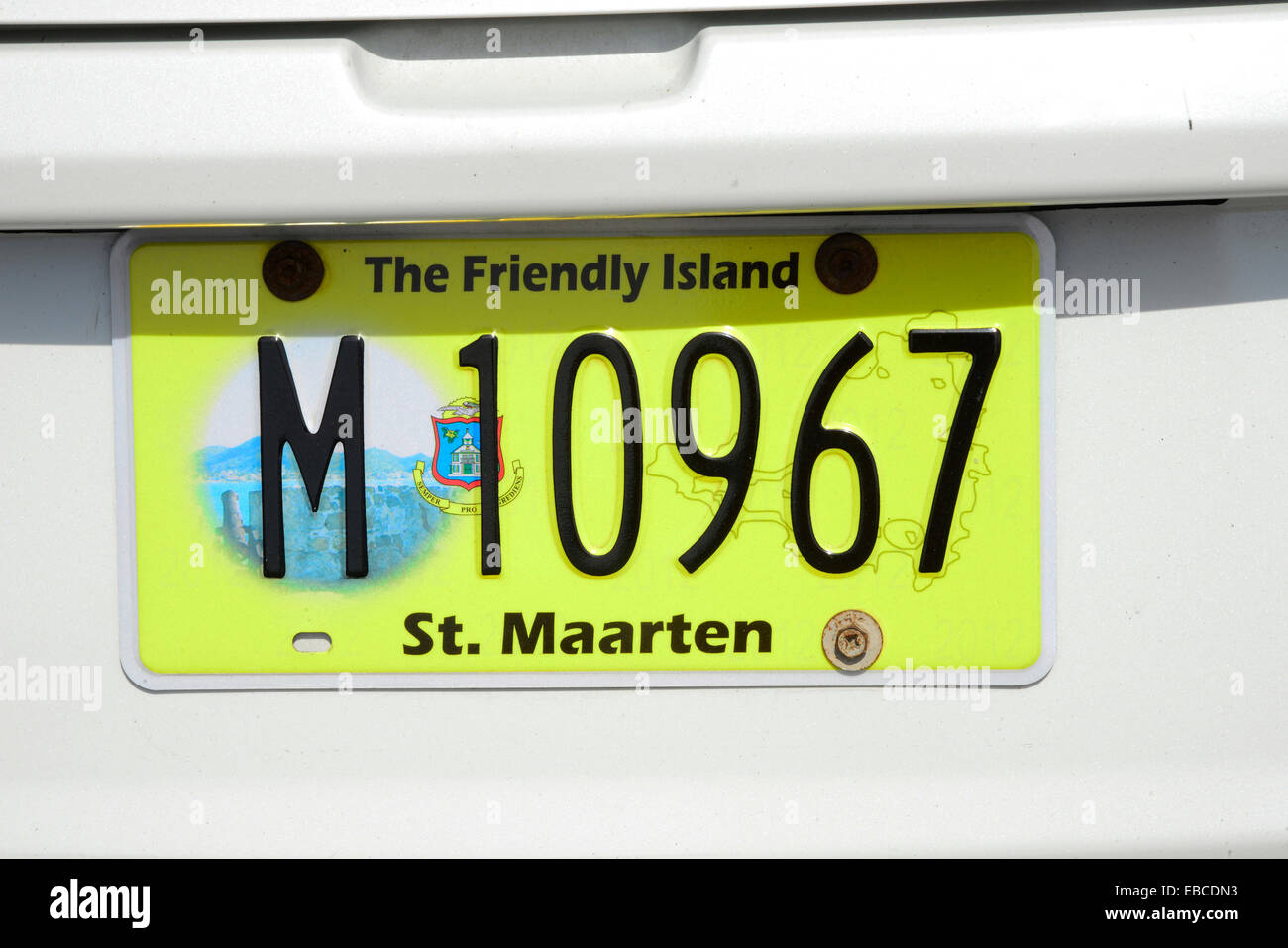 St Maarten Martin Caribbean automobile license plate The Friendly