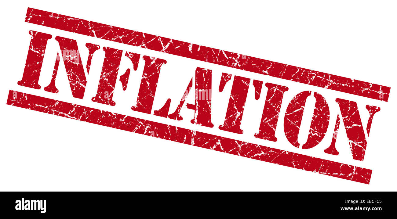 inflation red grungy stamp on white background Stock Photo - Alamy