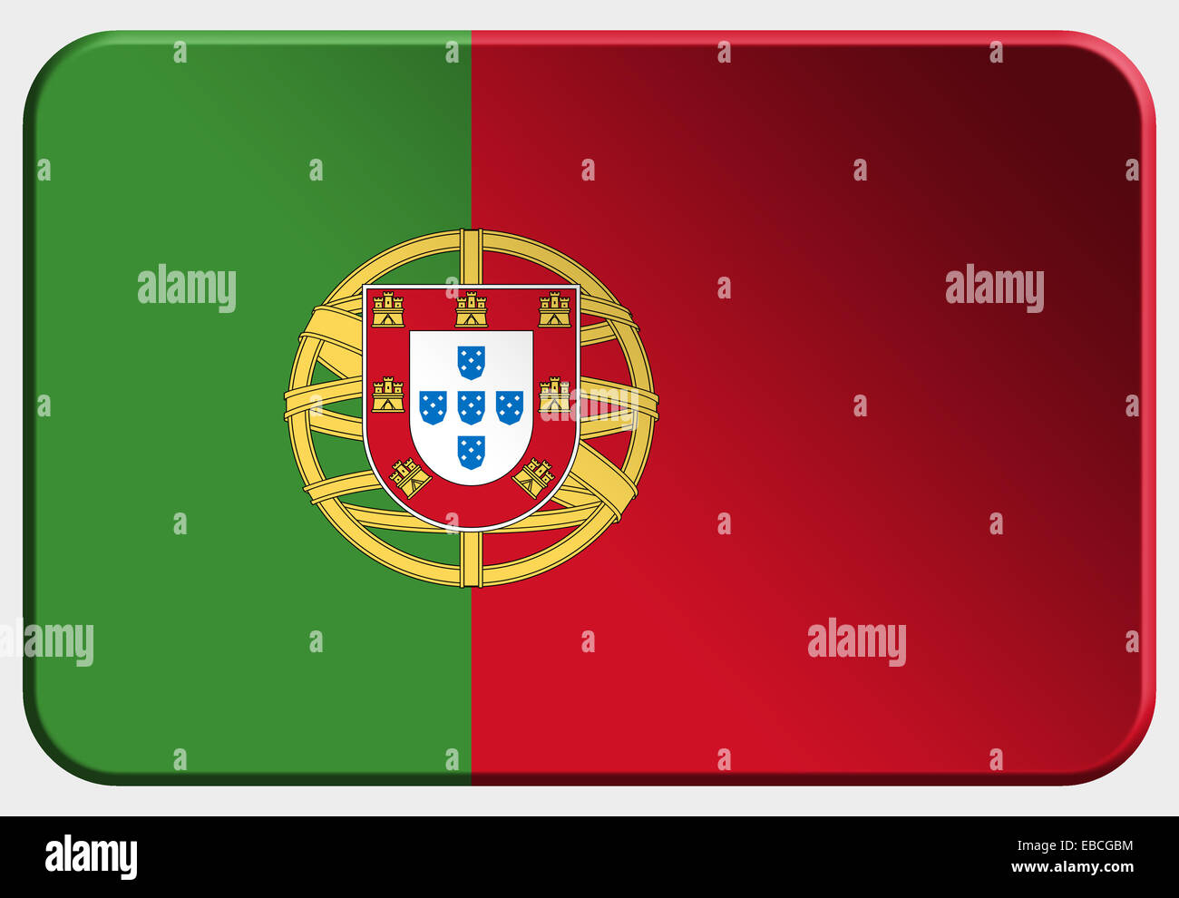 Portugal 3D button on white background Stock Photo - Alamy