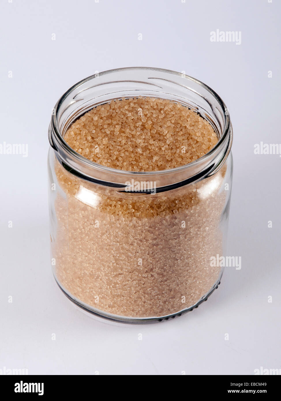 Jar with brown sugar Stock Photo Alamy