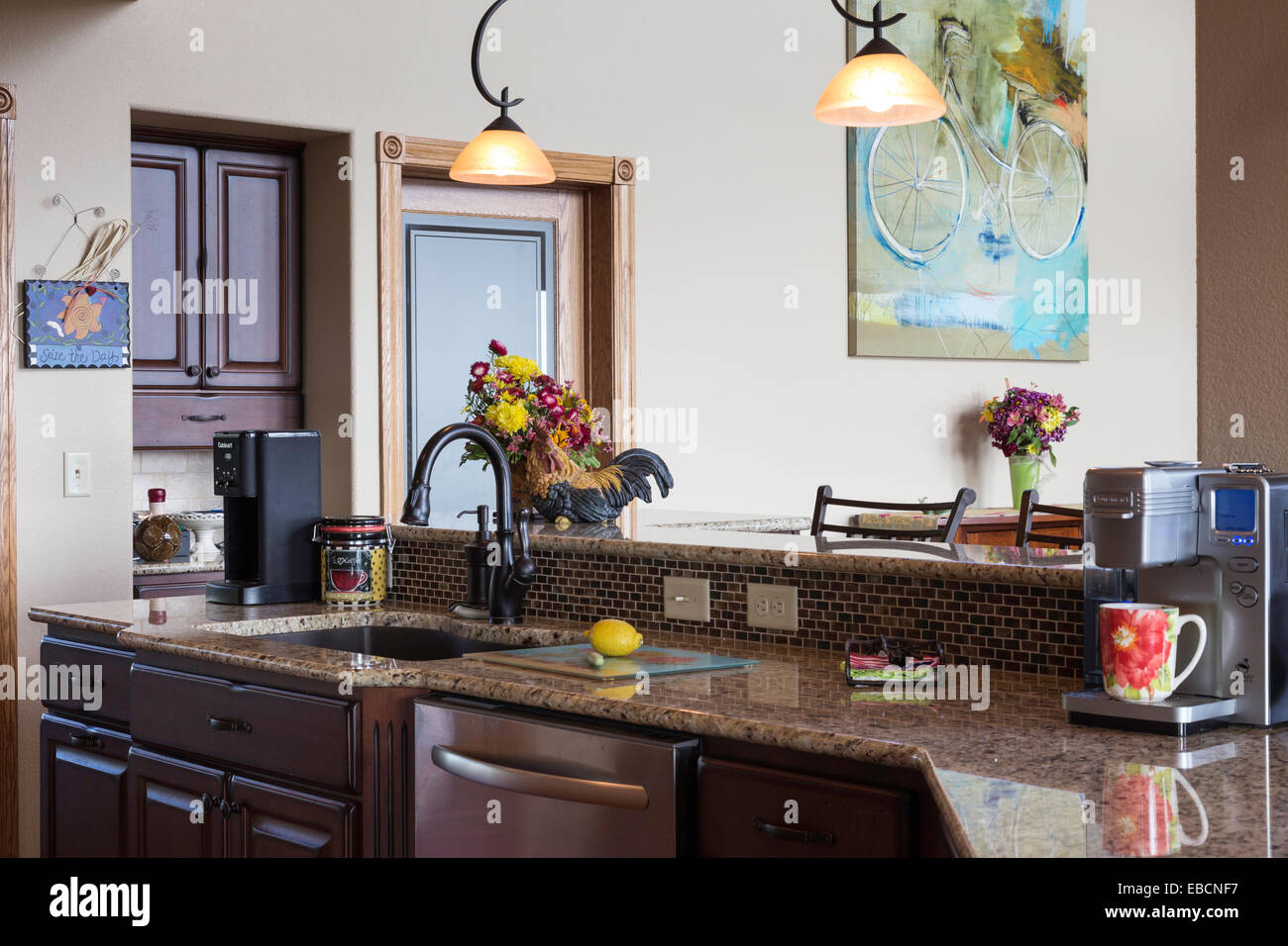 Showcase Home Interior, Kitchen, USA Stock Photo Alamy