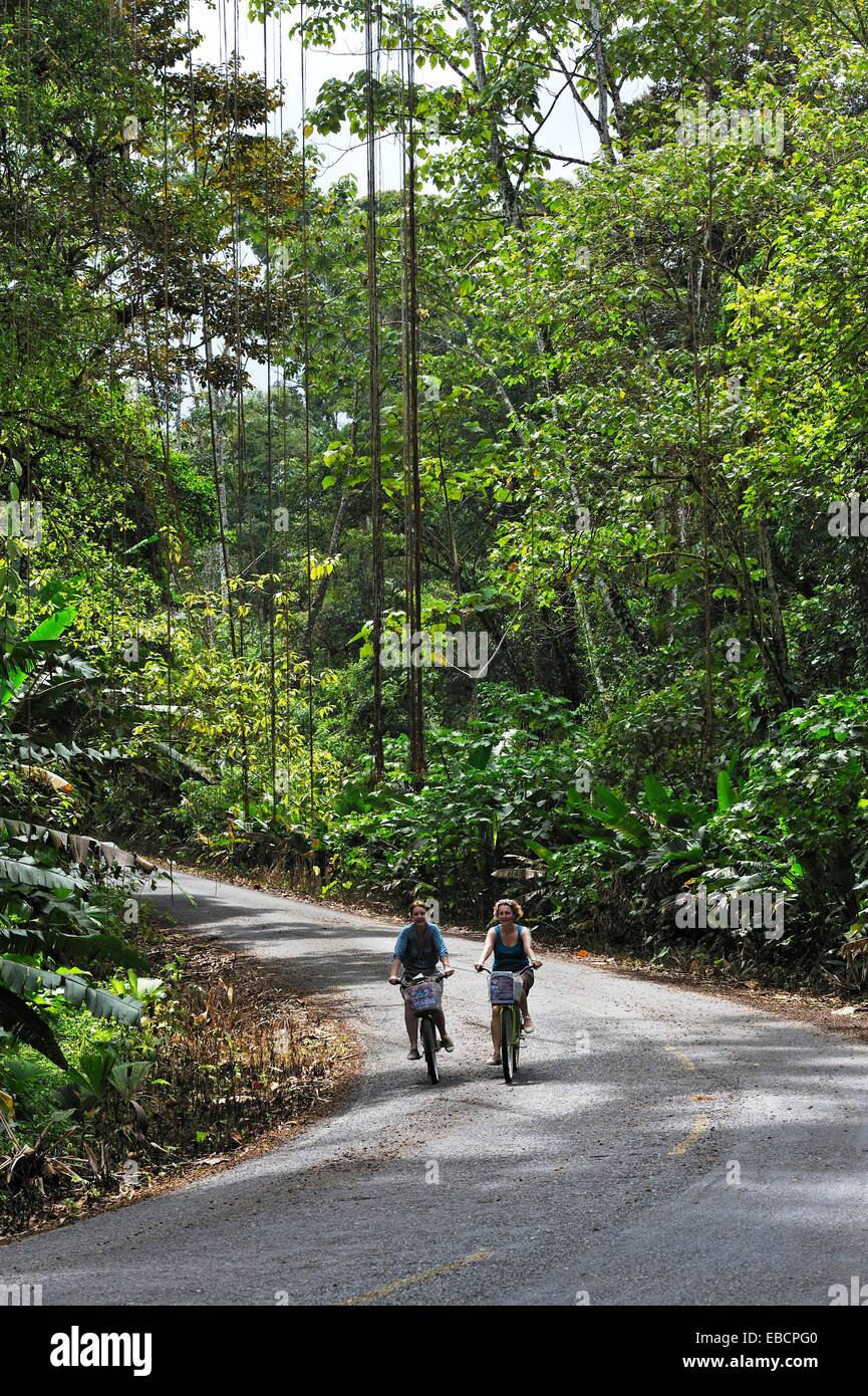 young women going for bike ride at Colon Island Bocas del Toro