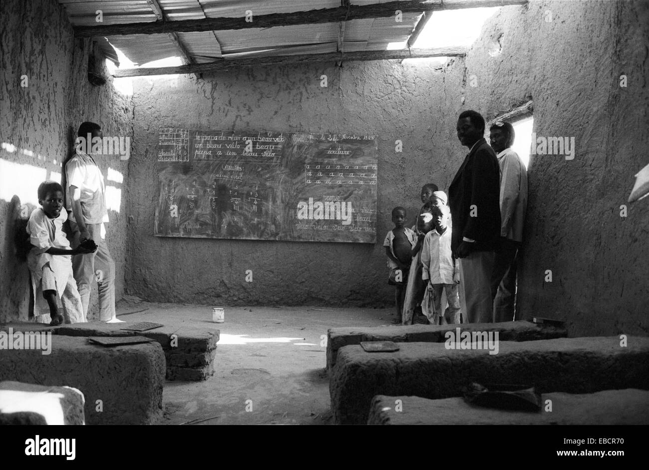Children in classroom rural school Black and White Stock Photos ...
