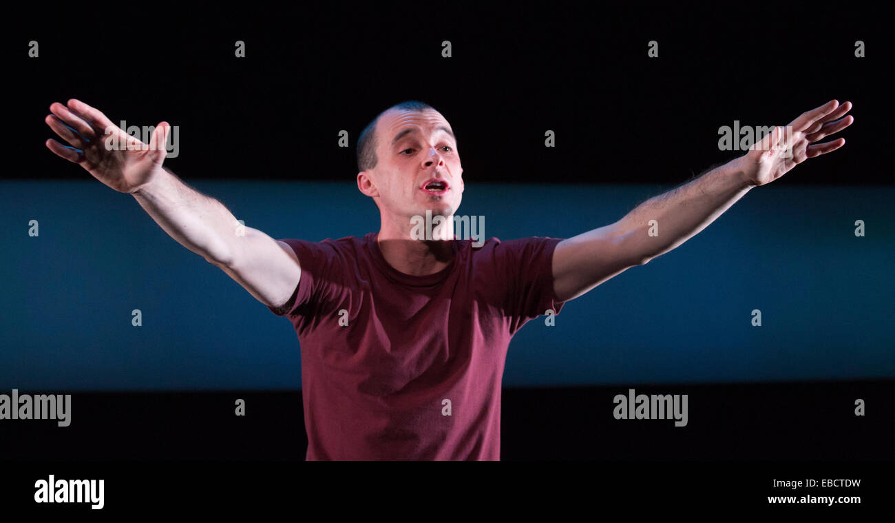 Tom Vaughan-Lawlor performs in 'Howie the Rookie' by Mark O'Rowe at the Barbican's Pit Theatre, London Stock Photo