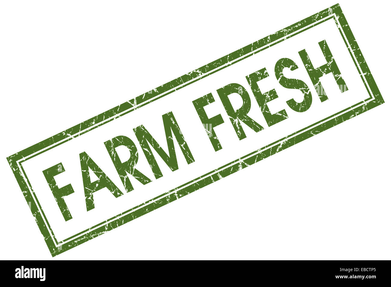 Farm fresh green square grungy stamp isolated on white background Stock ...