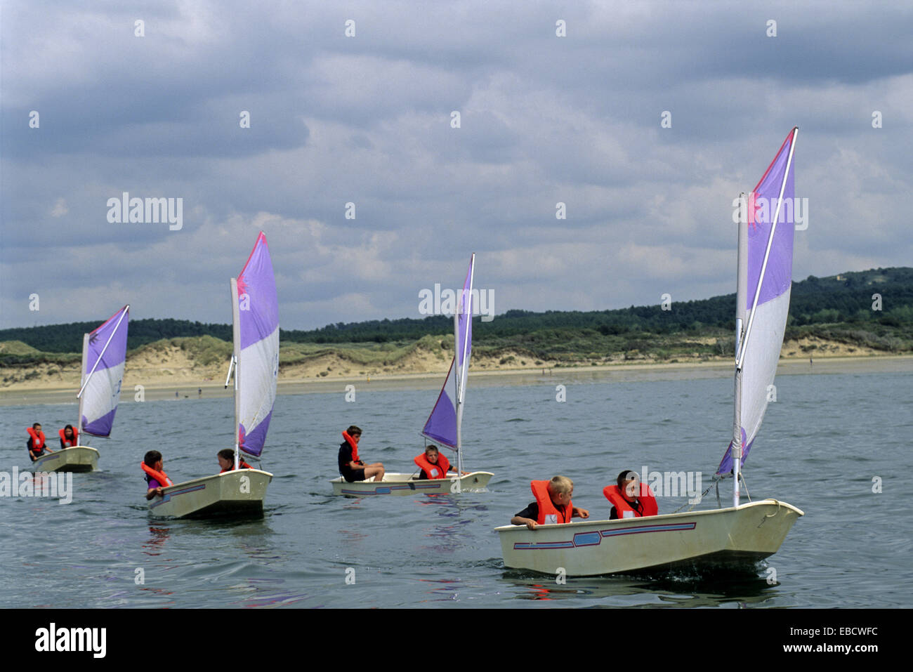 Optimist sailing dinghies, Hardelot, PasdeCalais department, NordPas