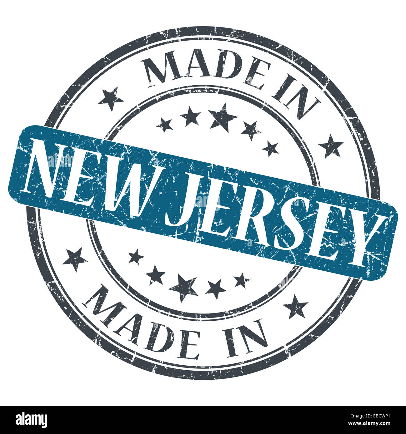 made in New Jersey blue round grunge isolated stamp Stock Photo Alamy