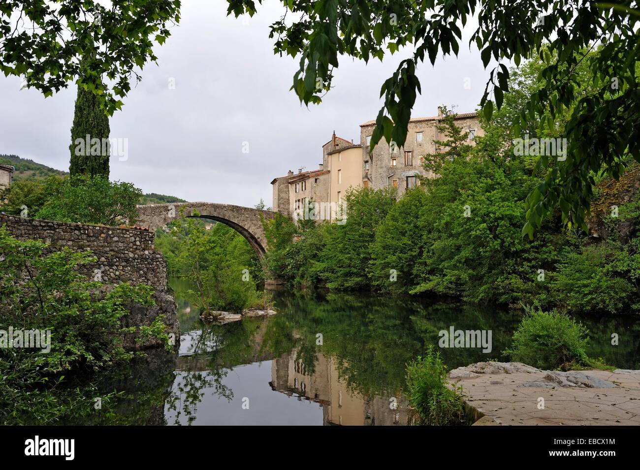 the Vieux Pont over the Arre River Le Vigan Cevennes ...