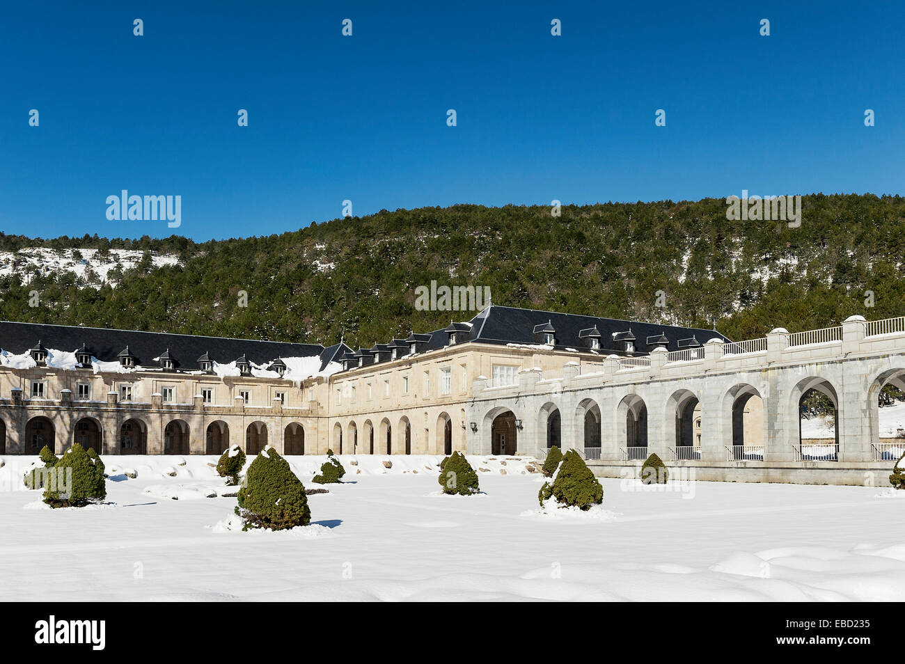 The Benedictine Abbey of the Holy Cross of the Valley of the Fallen, Guadarrama, Spain Stock Photo