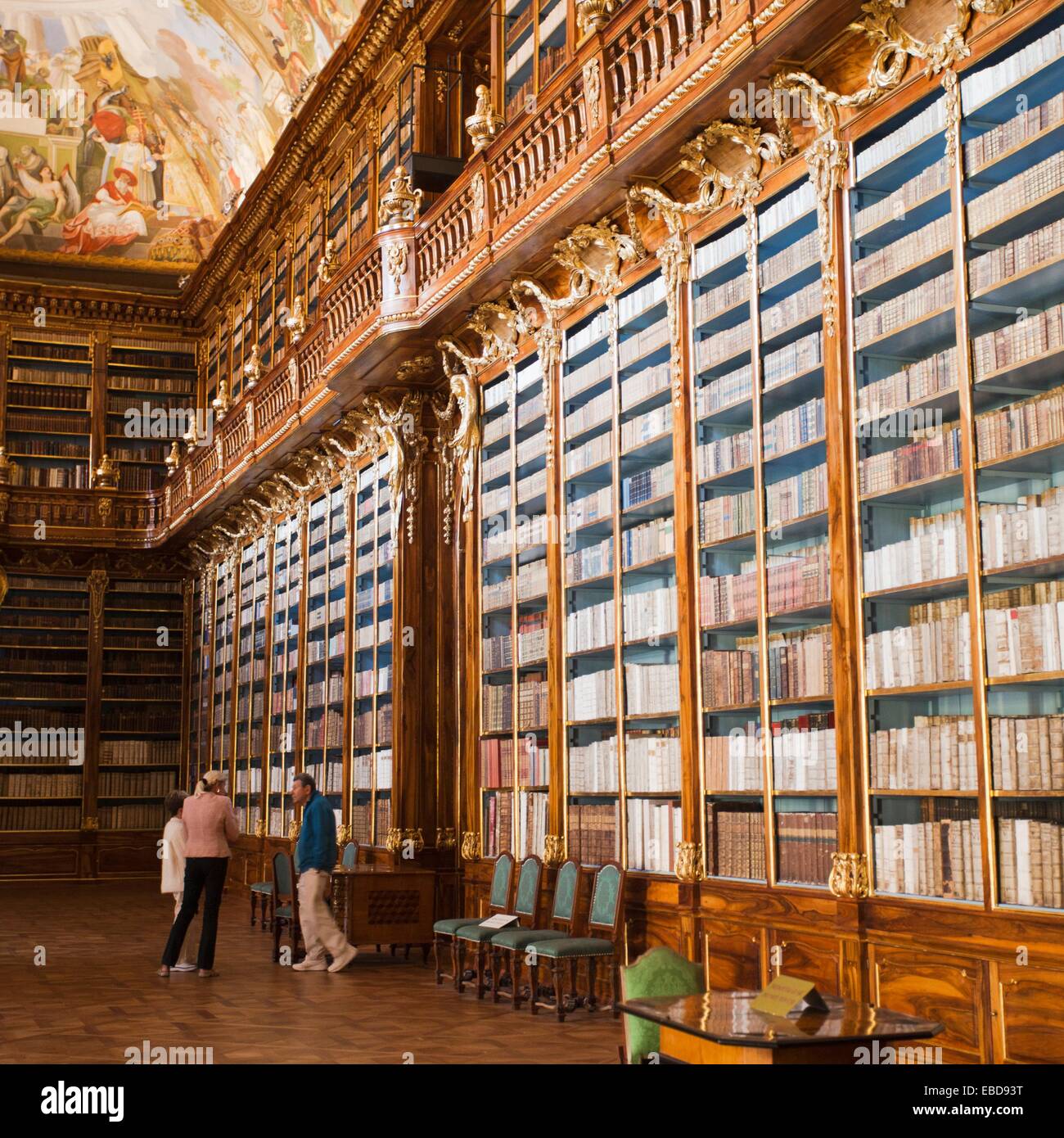 The interior of Strahov Library, The Philosophical Hall, built for the books coming from the southern Moravian Louka Convent Stock Photo