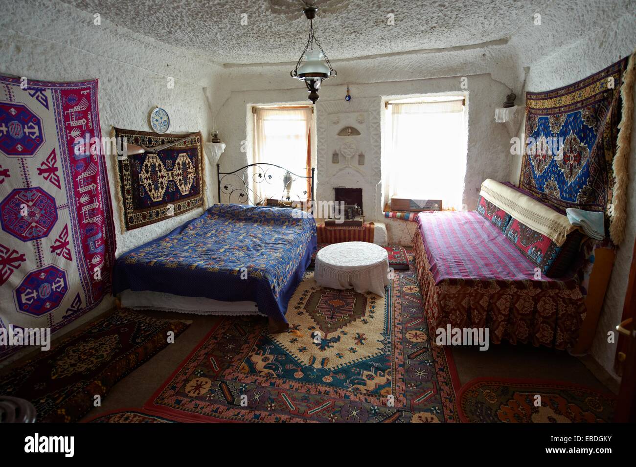 Inside a rock house of Uchisar, Cappadocia Turkey Stock Photo Alamy