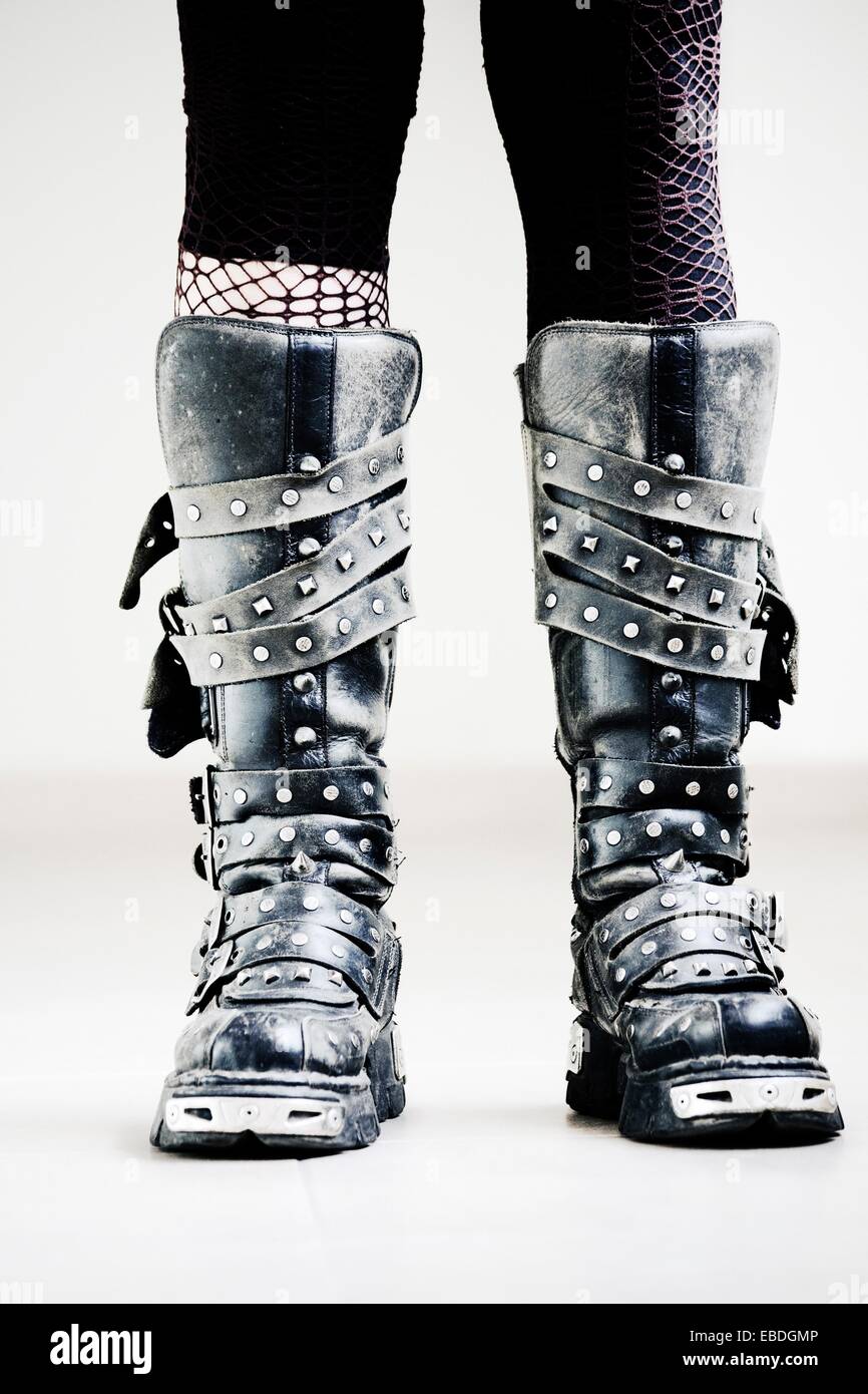 Punk girl with boots Stock Photo - Alamy