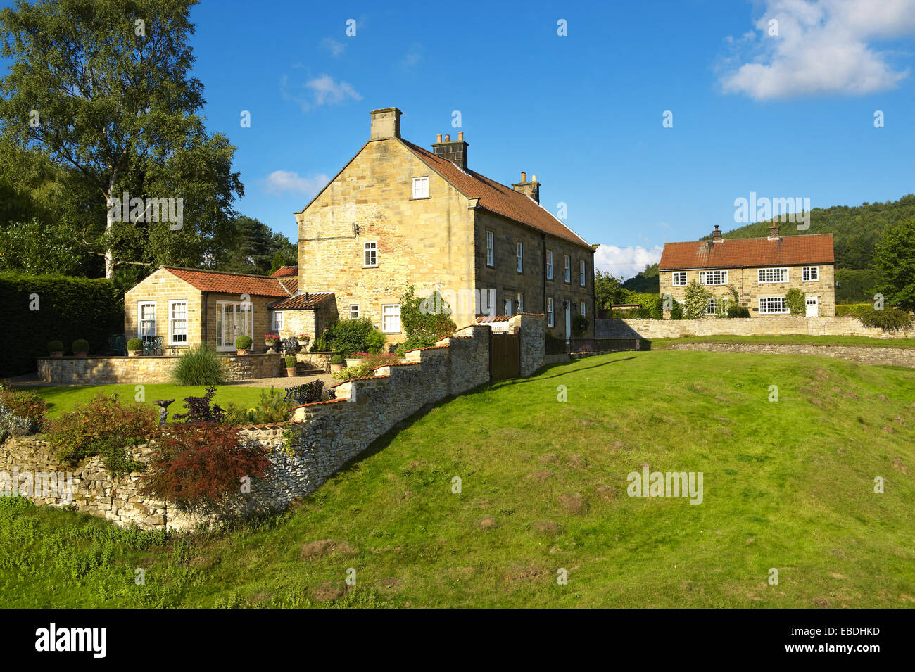 Traditional stone houses of Hutton Le Hole North Yorks Moors National