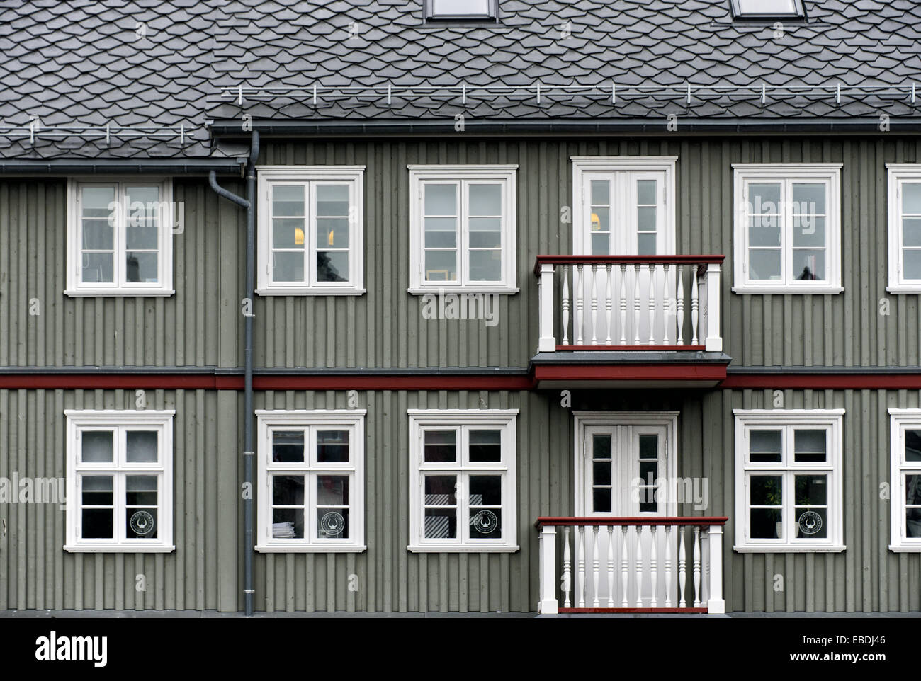 typical residential house in old part of Reykjavik Iceland Stock Photo