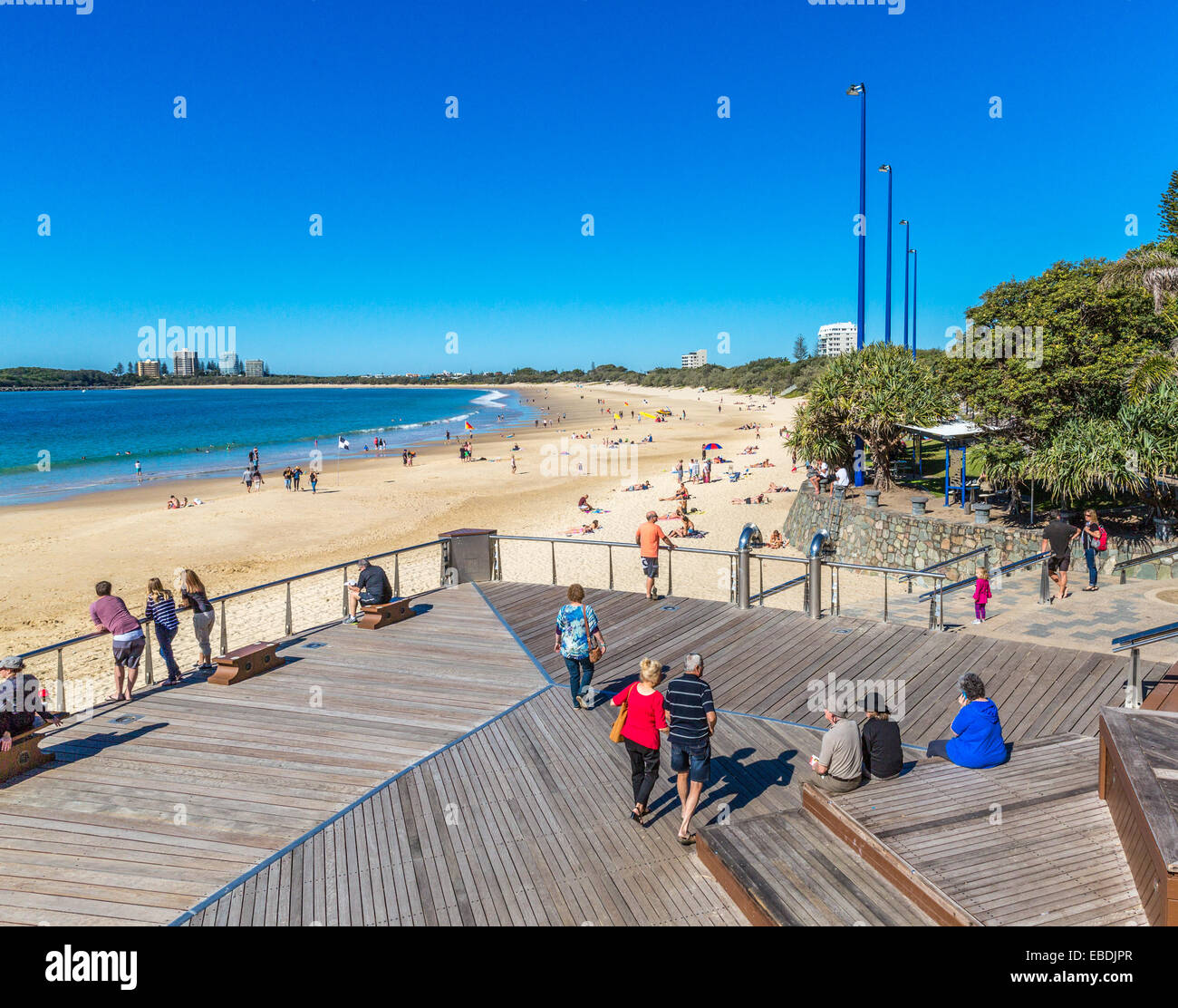 Beach viewing area at Mooloolaba, Sunshine Coast, Queensland, Australia Stock Photo