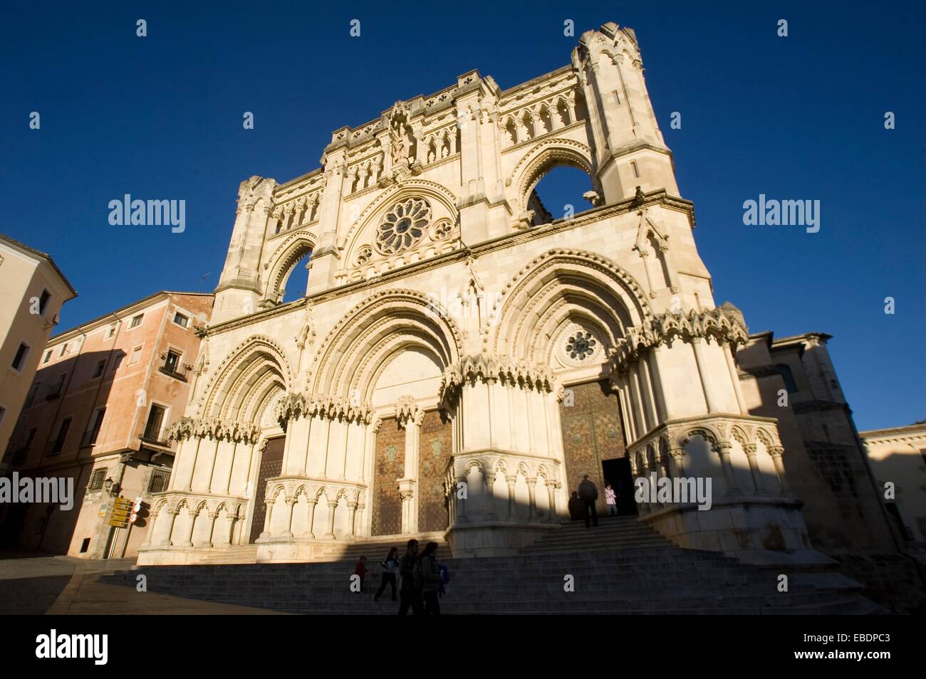 Front view of the Cathedral of St Mary and St Julian of Cuenca The