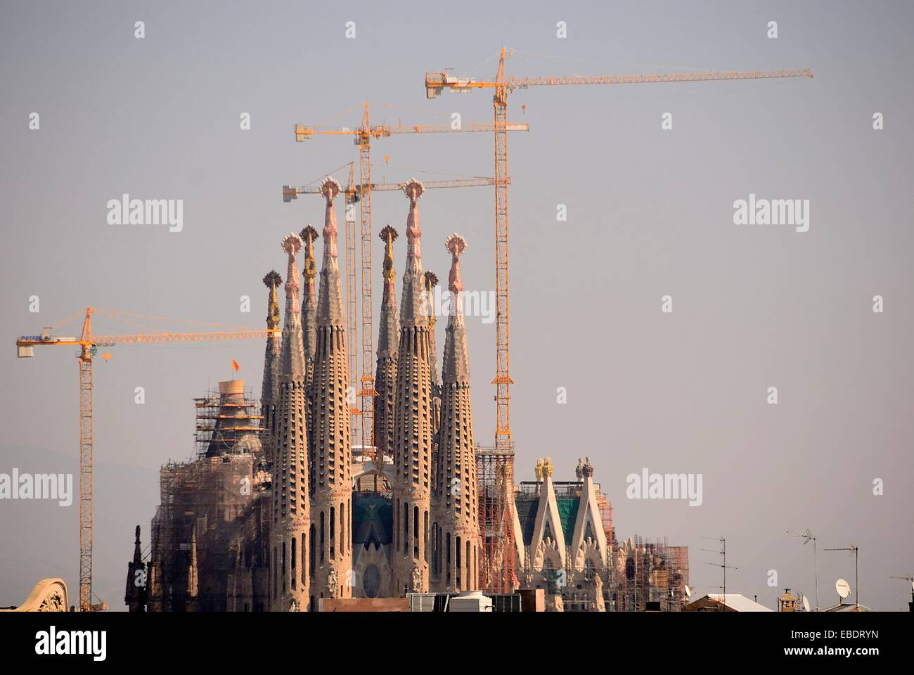 Construction of the Sagrada Familia in Barcelona Spain Stock Photo Alamy