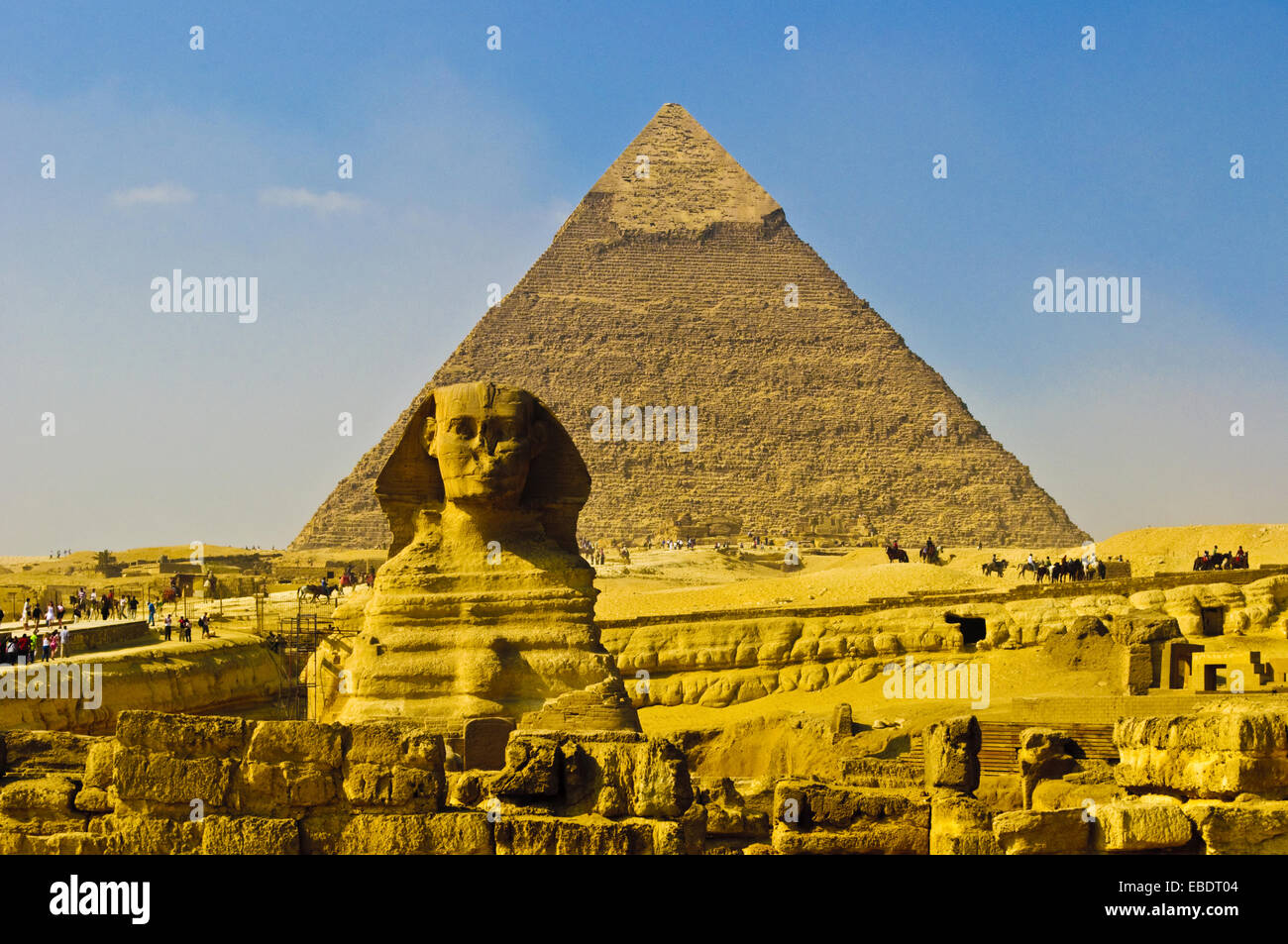 The Great Sphinx and the pyramids of Giza Stock Photo Alamy
