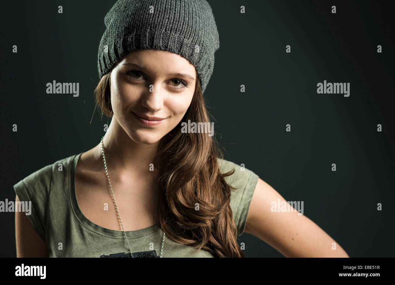 Portrait of Teenage Girl, Studio Shot Stock Photo Alamy