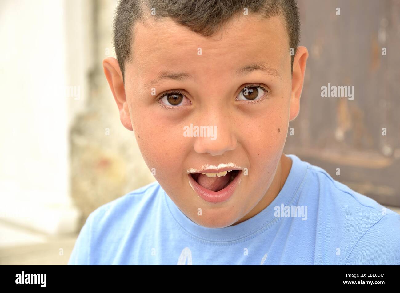 Child eating ice cream. Stock Photo