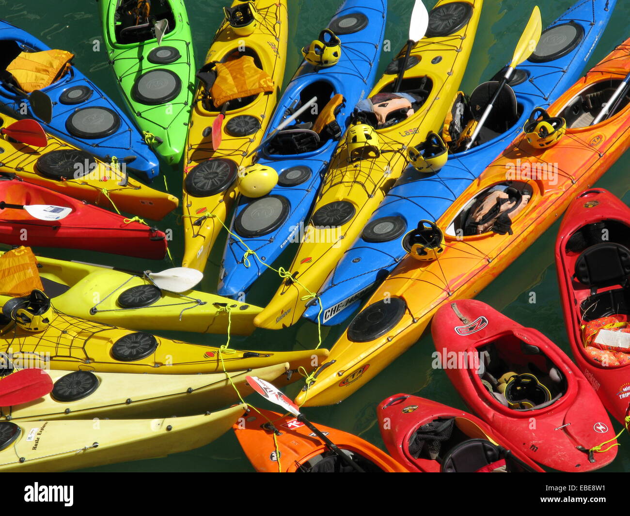 Canoe kayak multi color Stock Photo Alamy