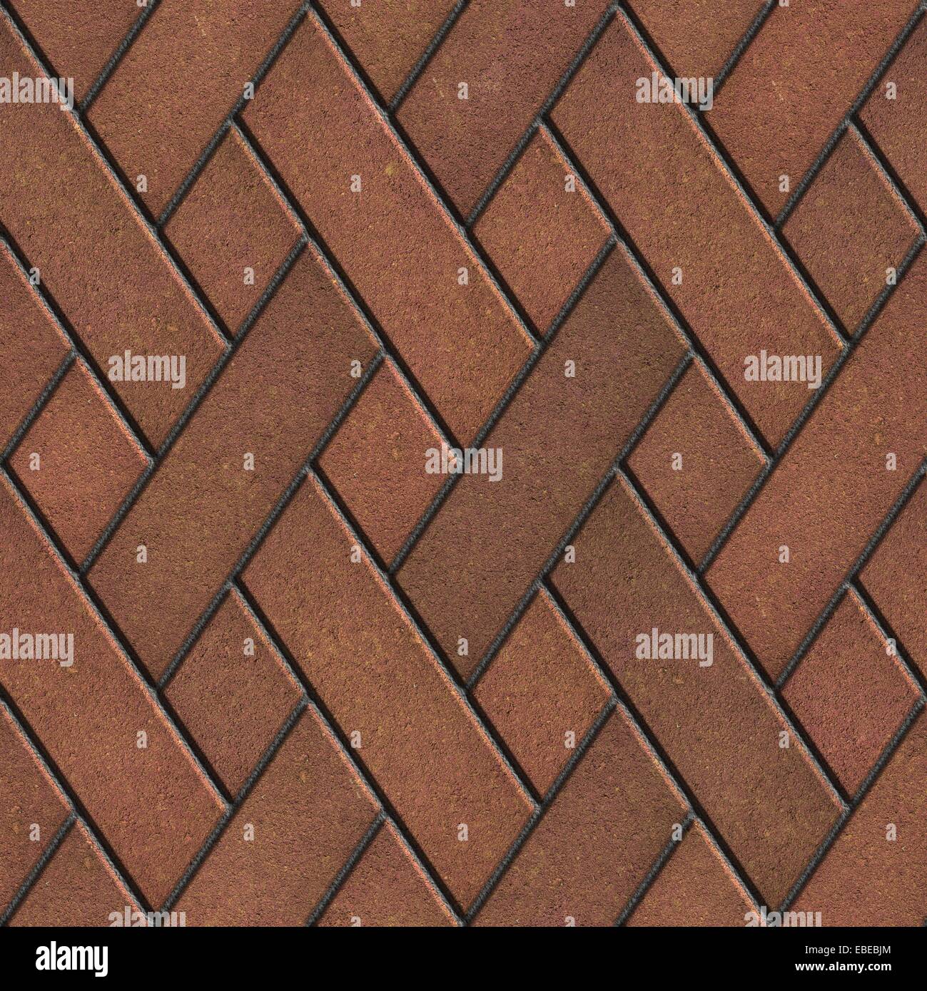 Brown Pavement Consisting of Combined Rhomb and Parallelograms, Seamless Tileable Texture. Stock Photo