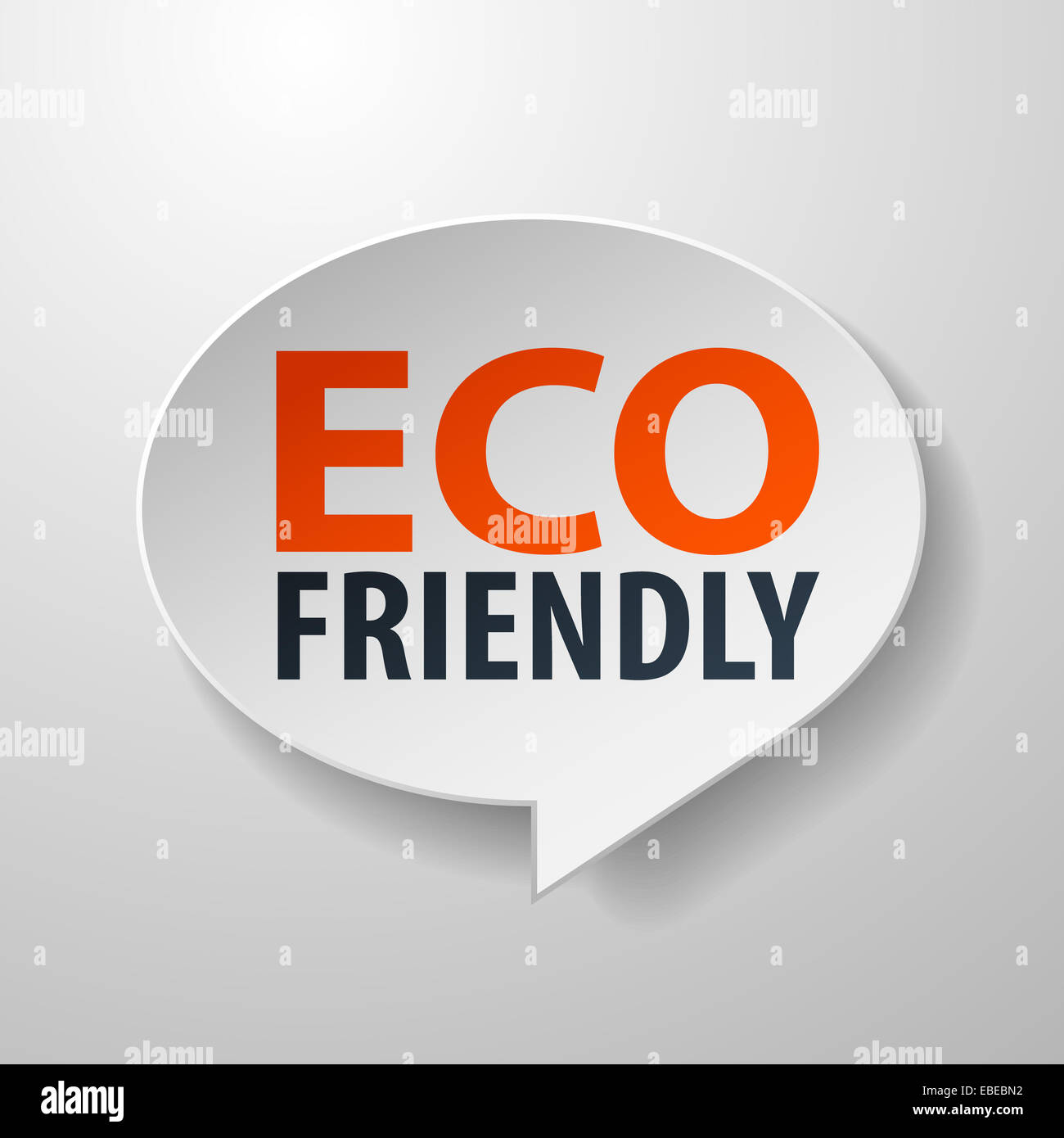 Eco Friendly 3d Speech Bubble on White background Stock Photo - Alamy