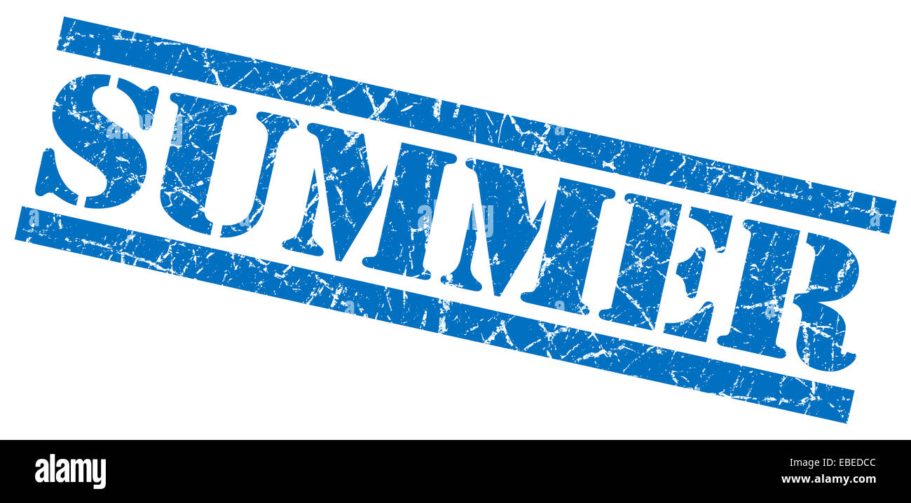 summer blue square grunge textured isolated stamp Stock Photo - Alamy