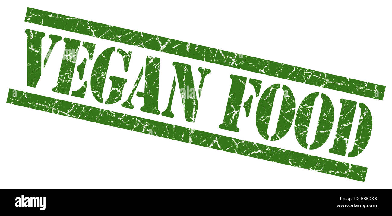 vegan food green square grunge textured isolated stamp Stock Photo - Alamy