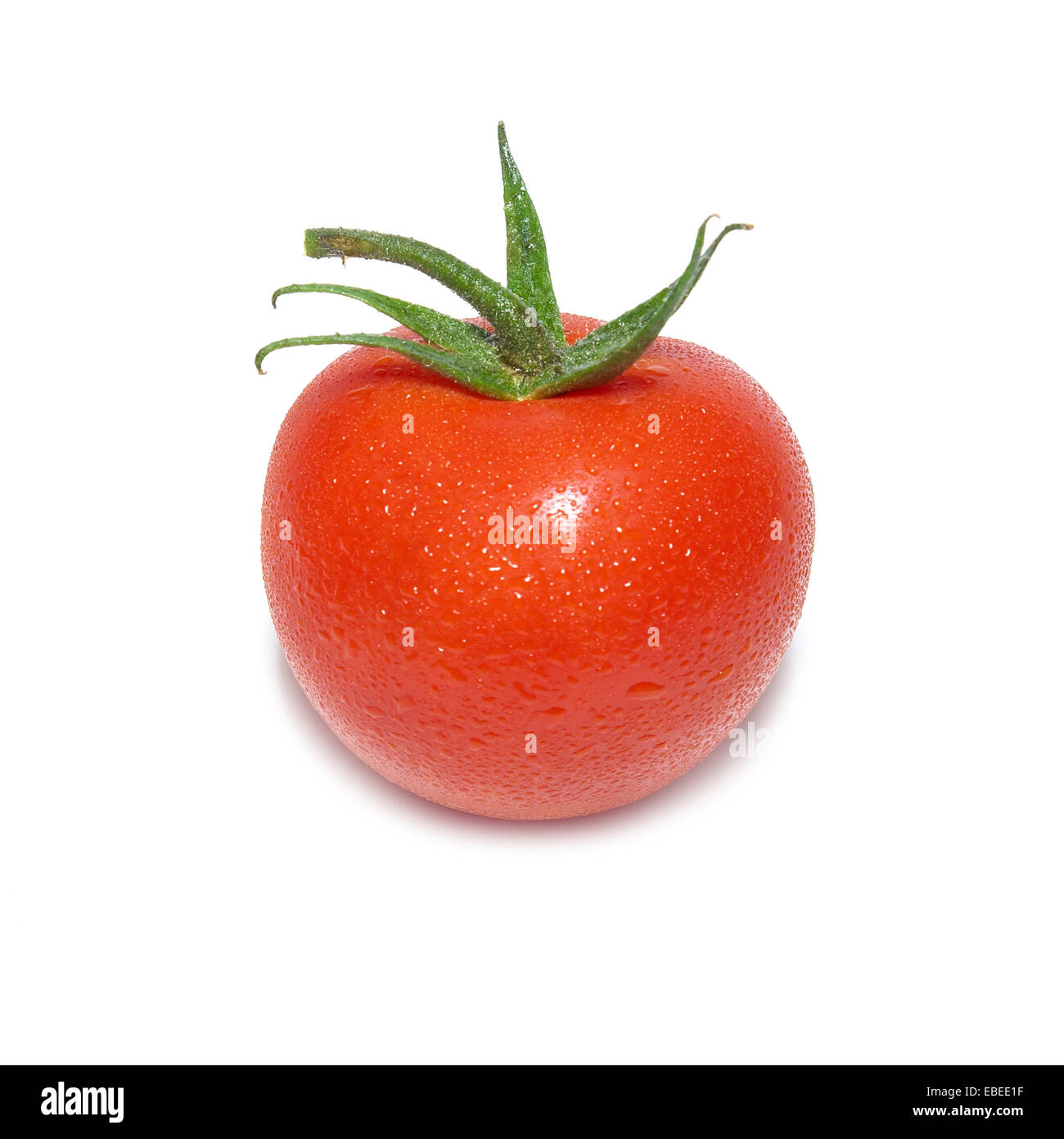 Red tomato with water drops isolated on white background Stock Photo ...