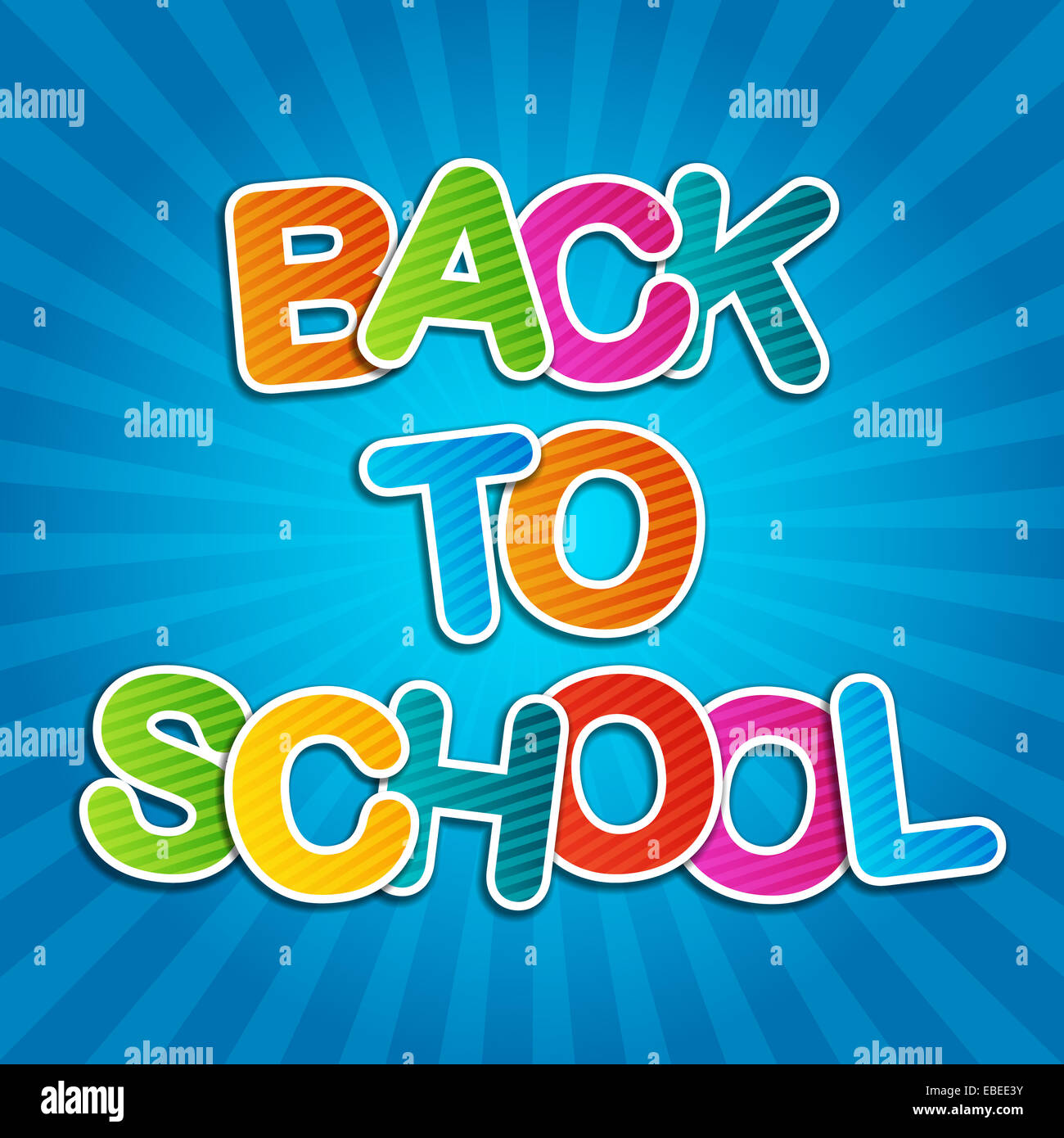 Back To School Blue Poster Stock Photo - Alamy