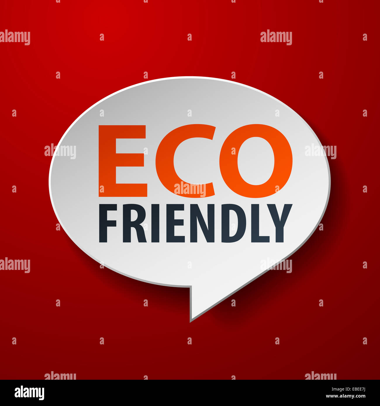 Eco Friendly 3d Speech Bubble on Red background Stock Photo - Alamy