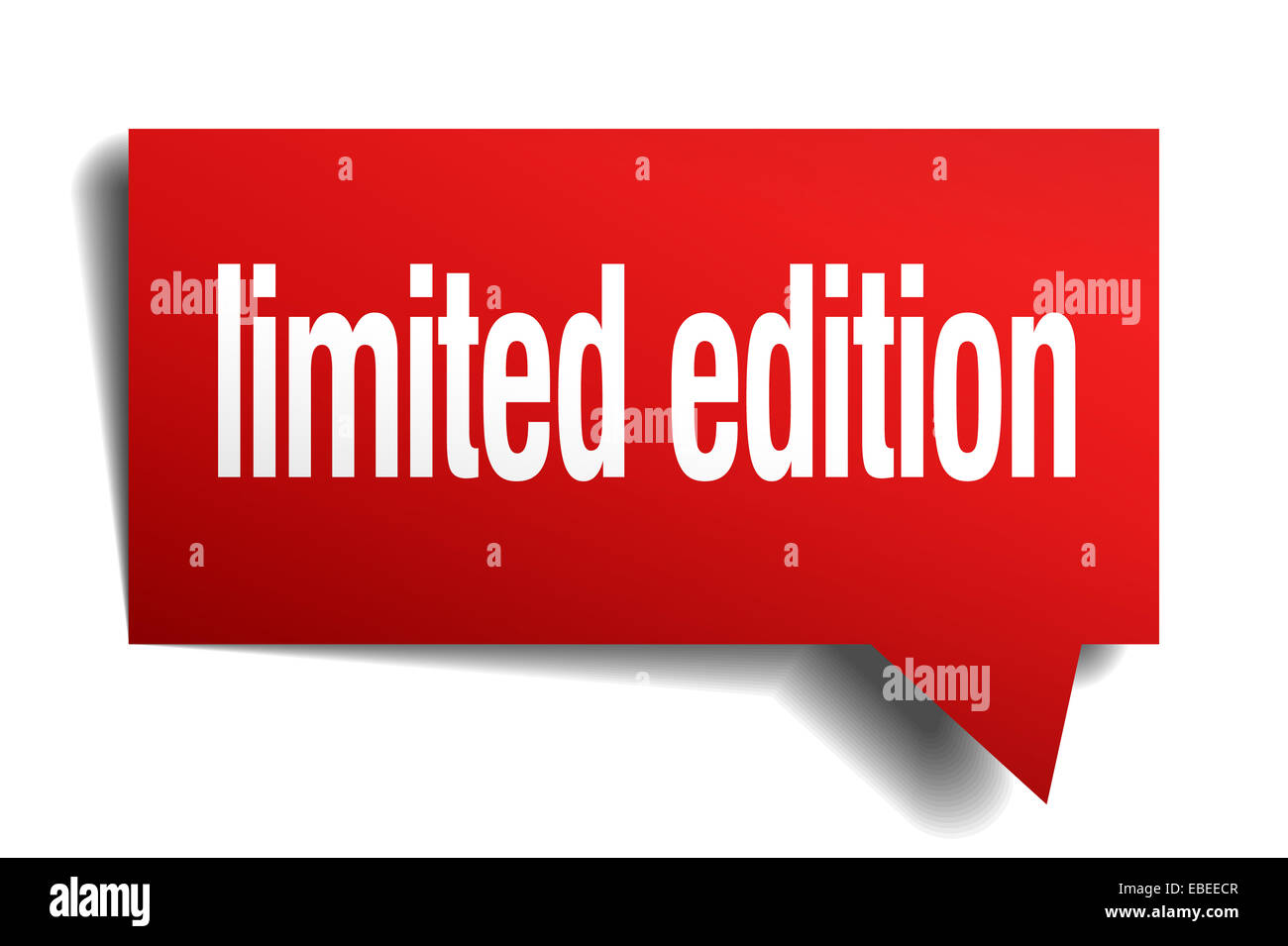 limited edition red 3d realistic paper speech bubble Stock Photo - Alamy