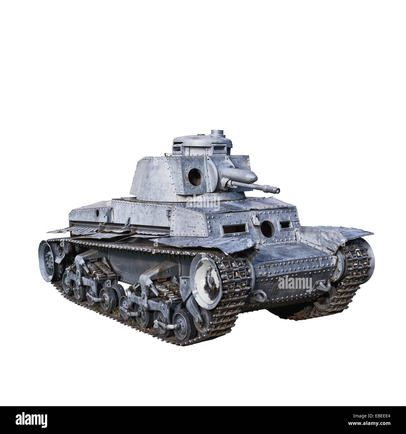 Panzer 35t, German Light Tank was used mainly by Nazi Germany during World War II. Isolated on White background. Stock Photo