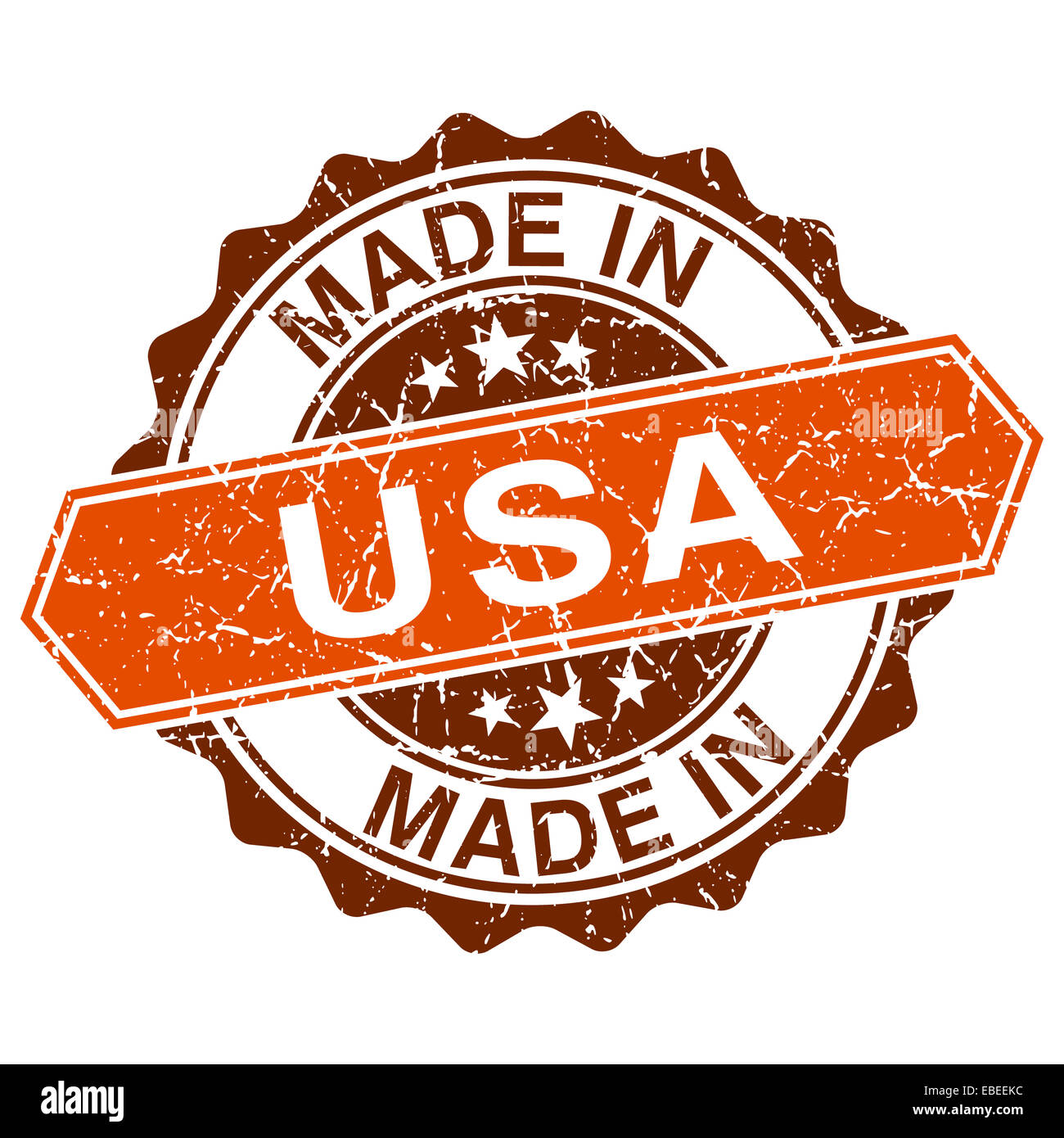 made in USA vintage stamp isolated on white background Stock Photo