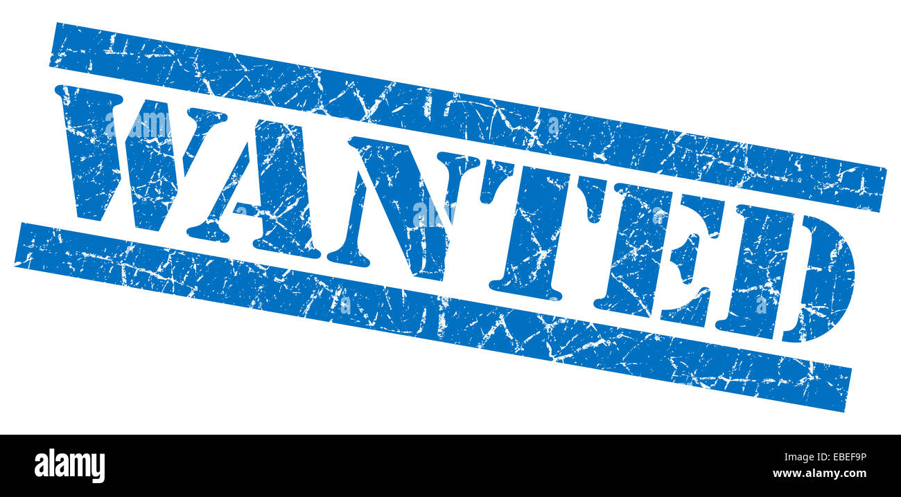Wanted grunge blue stamp Stock Photo