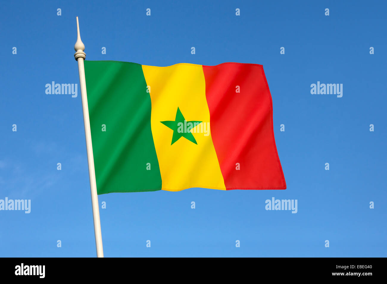 Flag of Senegal Stock Photo