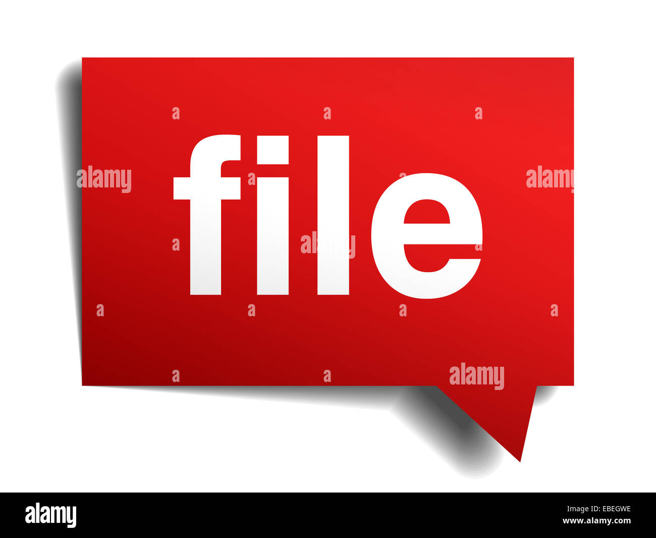 File red 3d realistic paper speech bubble isolated on white Stock Photo ...