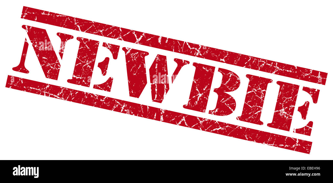 newbie red grungy stamp on white background Stock Photo - Alamy