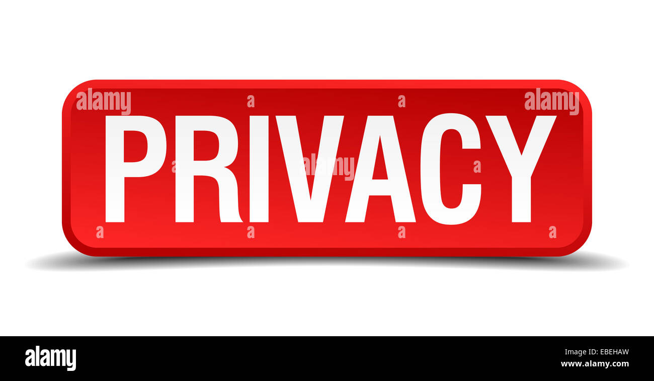 Privacy red 3d square button isolated on white Stock Photo - Alamy