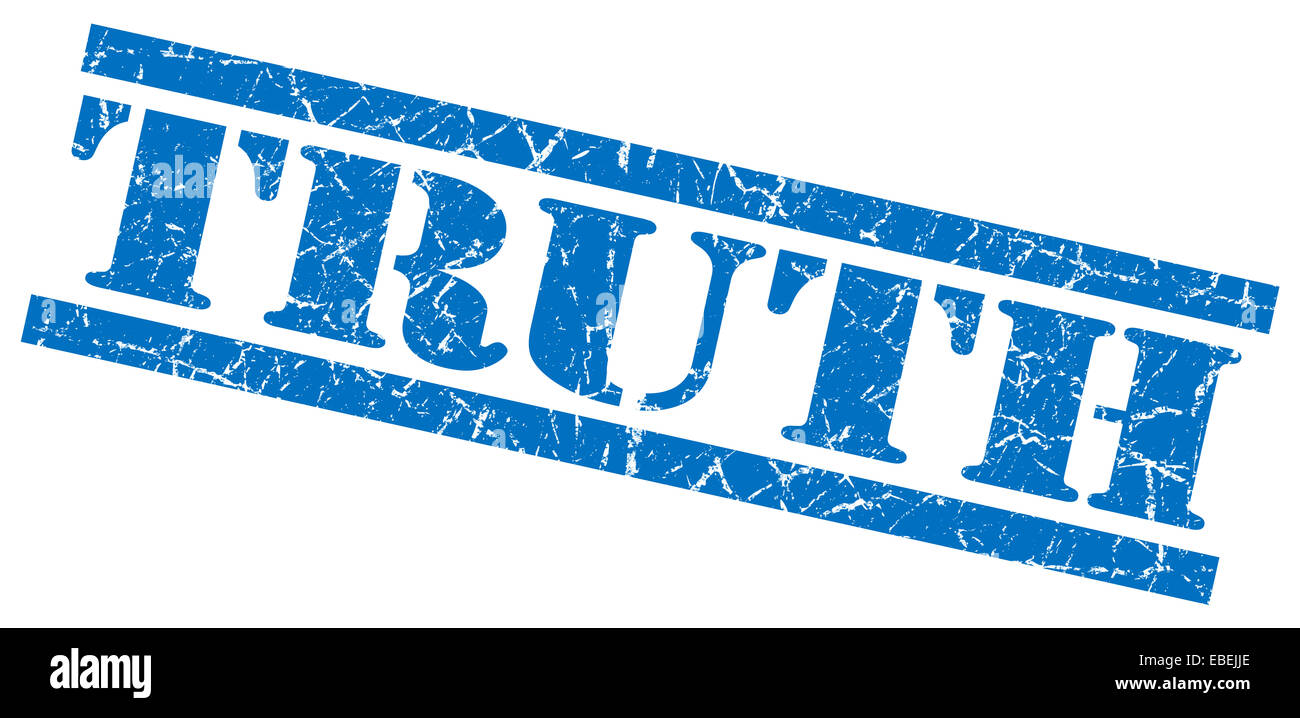 truth blue square grunge textured isolated stamp Stock Photo - Alamy