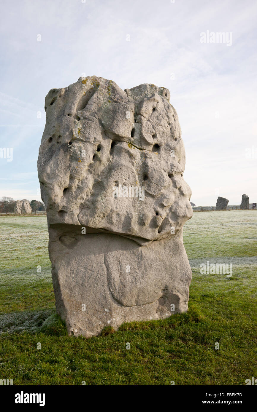 A frosty morning at Avebury, Wiltshire, England, UK Stock Photo