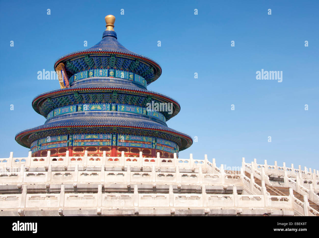 Beijing Temple of Heaven: tower and terrace. Stock Photo
