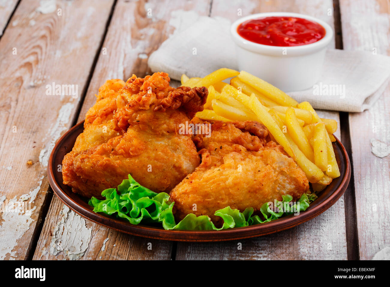fried chicken wings in batter Stock Photo Alamy