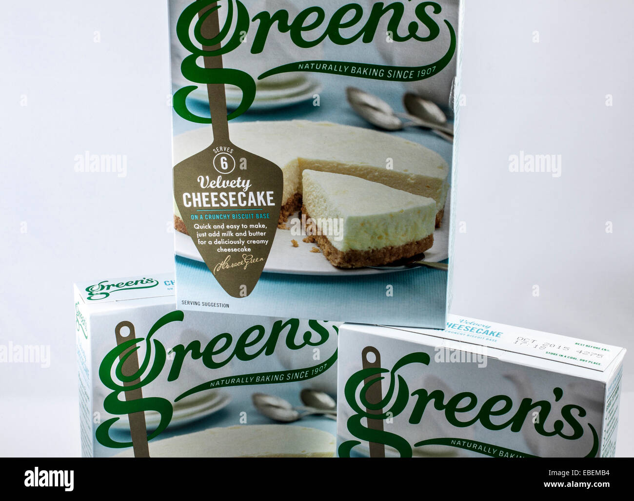halvø ekspedition Skorpe Packets of Greens cheesecake mix Stock Photo - Alamy