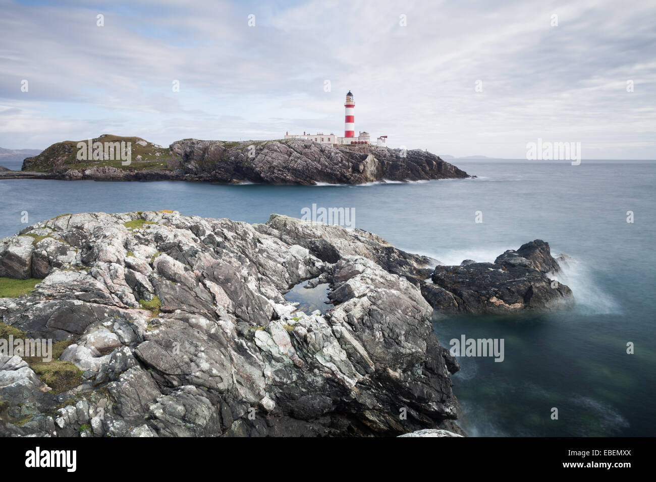 Eilean Glas Lighthouse, Scalpay, Outer Hebrides, Scotland. Stock Photo