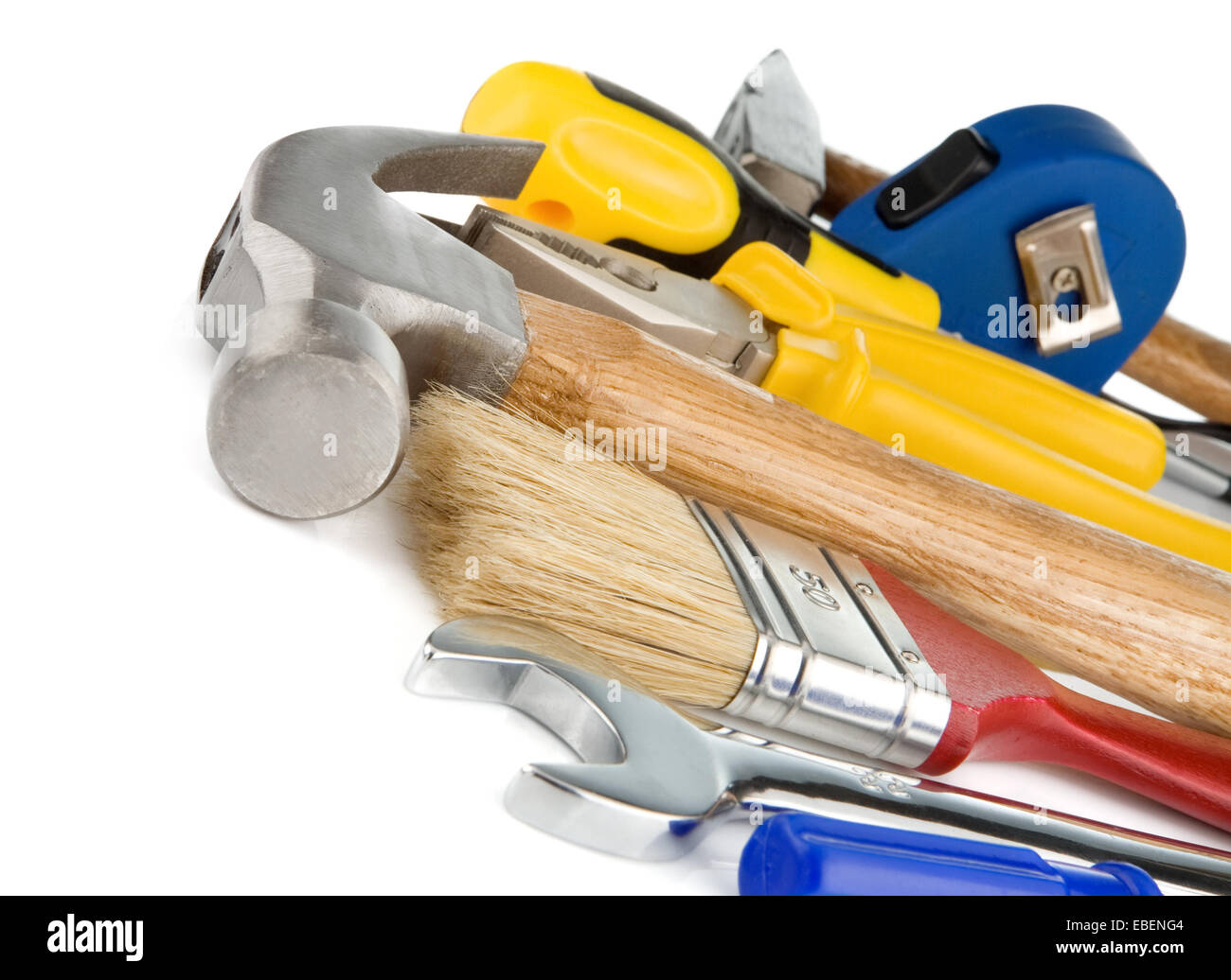 set of tools and instruments isolated on white background Stock Photo ...