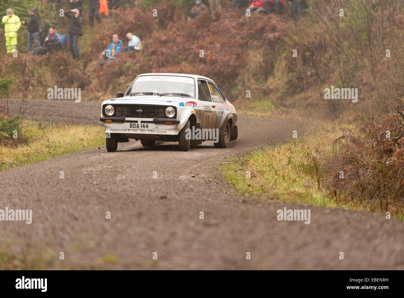 Competitor No     on Stage 7 of the RAC Rally in Hamsterley Forest Stock Photo